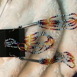 Native American Beaded Earrings and Bracelet Set